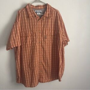 Columbia Men's shirt shirt sleeve Casual Button up fall plaid size 3X vented